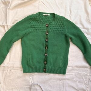 Size 8, Boden button-down sweater, green